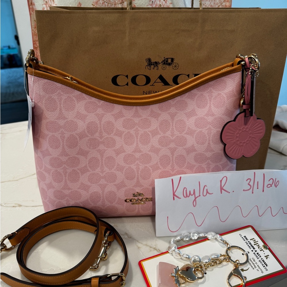NWT Coach Laurel Shoulder Bag Powder Pink Rare Hard to Find